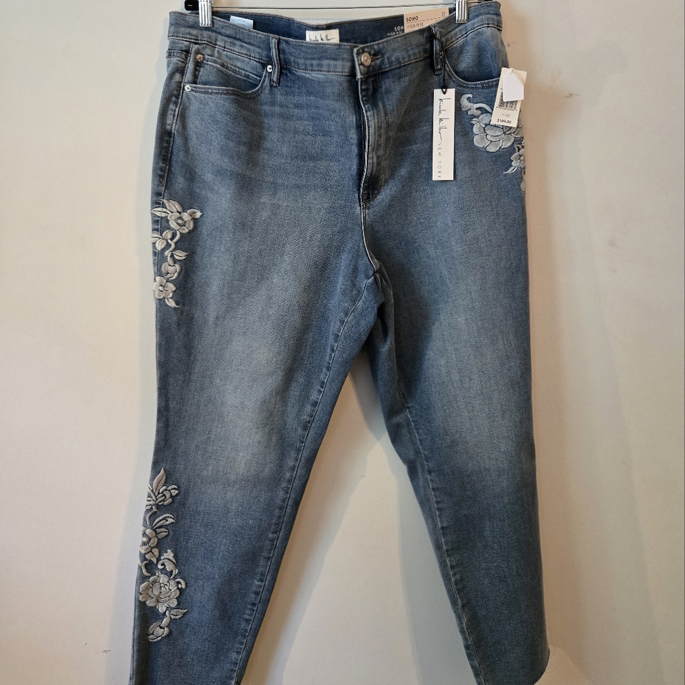 Nicole Miller Soho high-rise skinny jeans plus size 20 women's